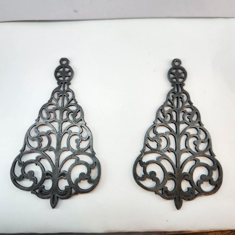 Two Vintage Reed & Barton Pewter Christmas Tree Ornaments